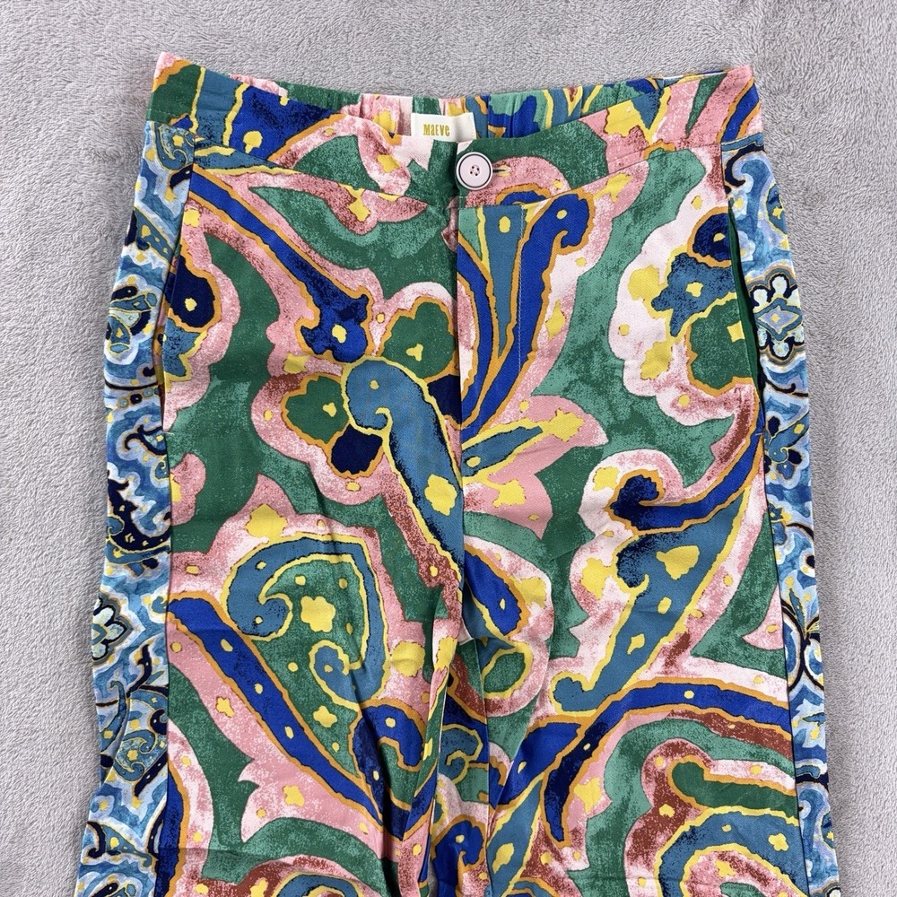 Maeve Anthropologie Printed Wide Leg Pants Womens‎ Size 0P Multicolor Boho - Picture 3 of 6